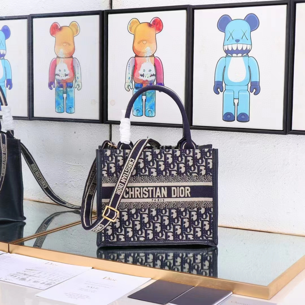 New Women's Dior Small Book Tote Handbag Shopping Bag