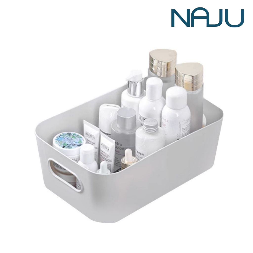 Naju กล่องเก็บของ หลายขนาด 3ชิ้น ตะกร้าเก็บของ จัดเก็บของ ขนม เครื่องประดับ กล่องใส่เครื่องสำอาง storage box