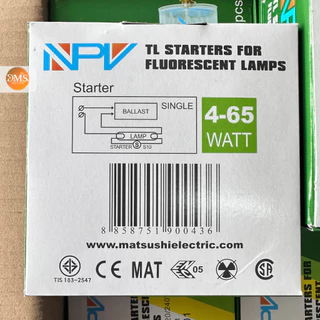NPV สตาร์ทเตอร์ Starter (25 ชิ้น/1กล่อง) รุ่น NS-001 แท้100% S-10 สำหรับหลอดไฟ Fluorescent star