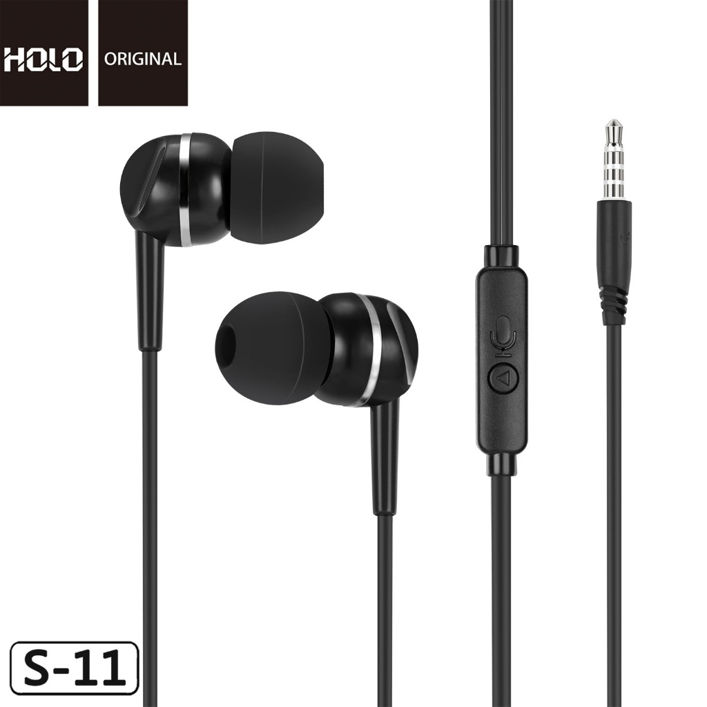 HOLO หูฟังแบบมีสาย Holo S-11 STEREO SOUND For Ios &amp; Android (ของแท้ 100%)สินค้ามีพร้อมส่ง