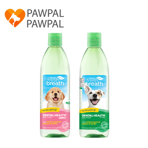 Tropiclean Fresh Breath Dantal health solution 473 ml (16 oz)  สำหรับสุนัข ขจัดคราบหินปูน กลิ่นปาก