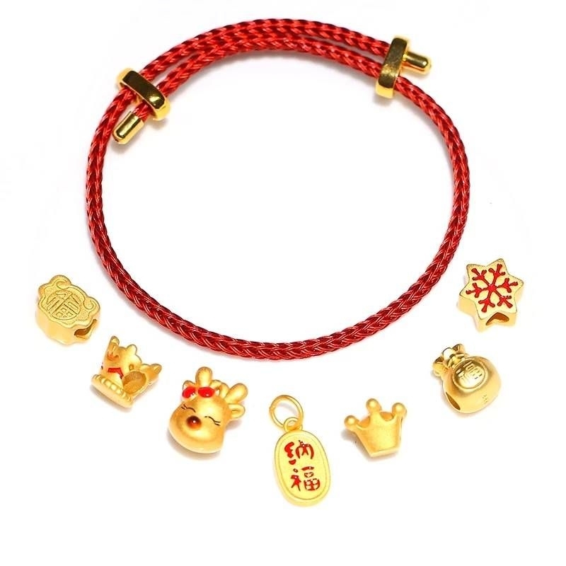 กำไลสลิงDIY ชุดอะไหล่กำไลข้อมือร้อยสร้อยปี่เซียะ สาย3มิล ฟรีไซส์สายปรับขนาดได้