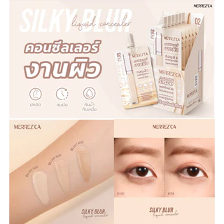 (6ซอง/กล่อง) MERREZCA Silky Blur Liquid Concealer เมอร์เรซกา คอลซีลเลอร์ เบลอรูขุมขน