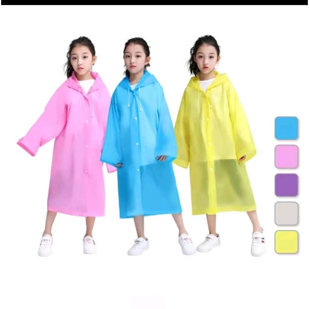 ชุดกันฝนเด็กอย่างดีสีสันสดใสเนื้อดีทนทานไม่ขาดง่าย