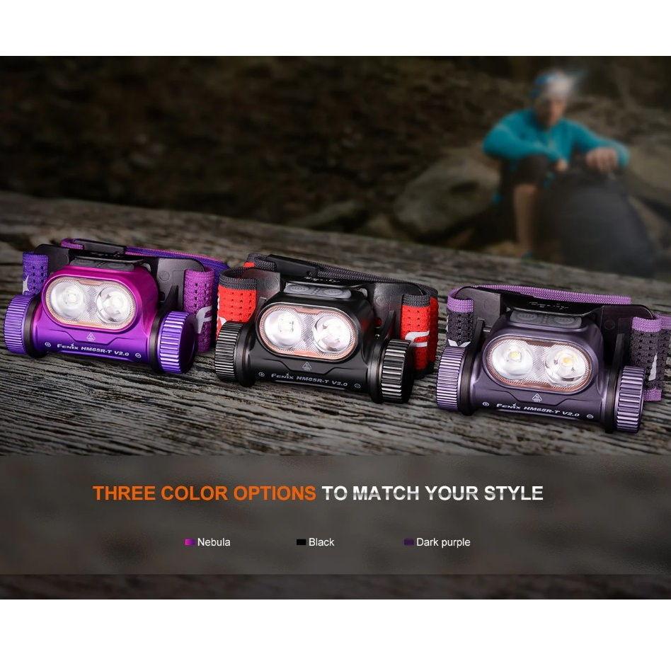 ไฟฉาย FENIX ​​HM65R-T V2 1600lm ไฟหน้าวิ่งเทรลน้ำหนักเบาแบบชาร์จได้