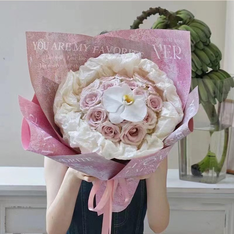 พร้อมส่ง กระดาษห่อของขวัญ กระดาษห่อดอกไม้ ลายสีน้ำมัน 油画风包装纸 ราคา ถูกที่สุด ดีลบีเคเค แกลเลอรีภาพที่ 3
