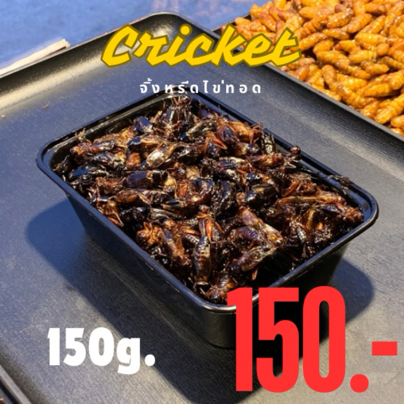 จิ้งหรีดไข่ทอด 150 กรัม ทอดใหม่ตามออเดอร์ทุกวัน