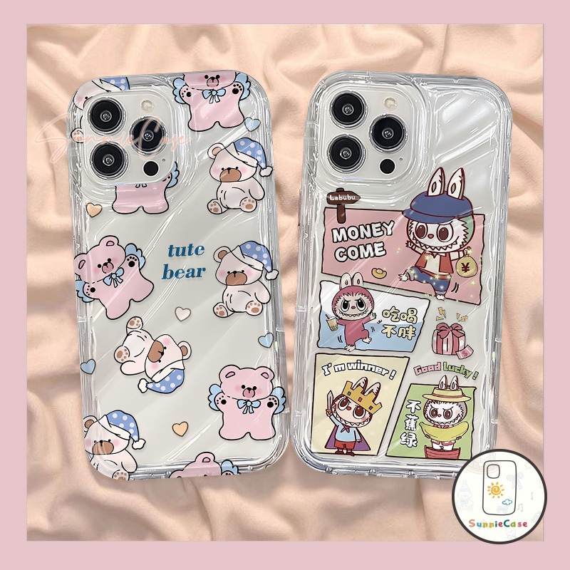 การ์ตูนน่ารักแบร์แฟชั่น Holle Kitty ที่อยู่อาศัย เข้ากันได้iPhone 14 7 15 6 8 6s Plus 15 11 12 14 13 Pro Max XR X XS Max