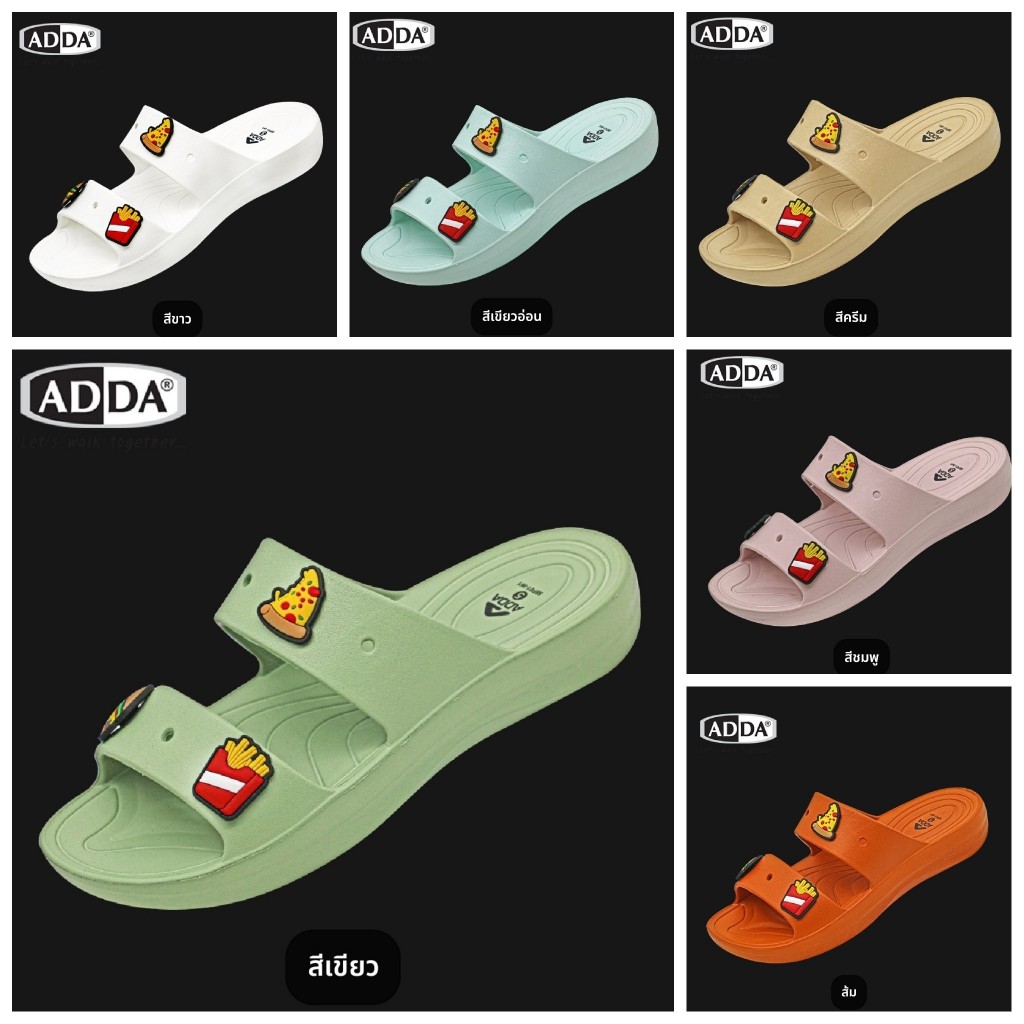 ADDAรองเท้าแตะผู้หญิงคาดหน้าสวมลำลอง เปิดส้นใส่สบายเท้า งานแท้รุ่น 58B02