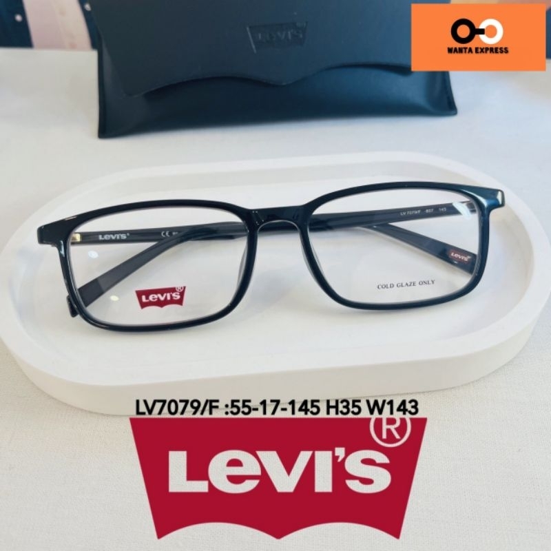 กรอบแว่นตาผู้ชาย เบา ยืดหยุ่น Levi's LV 7079 แท้ พร้อมเลนส์ ตัดแว่นสายตาสั้น ยาว แว่นกรองแสง บลูบล็อก ออโต้ ตัดเลนสสายตา