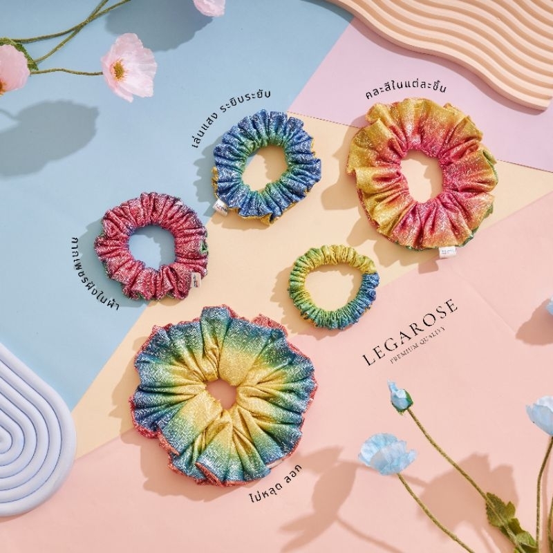 SCRUNCHIES SPECIAL(สุ่มสี) HOLOGRAM-ยางมัดผมน่ารักๆ / ยางรัดผมโดนัท