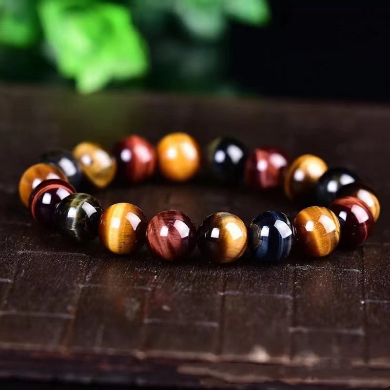 สร้อยข้อมือหินไทเกอร์อายหลากสีสัน สร้อยข้อมือหินไทเกอร์อายสามสี