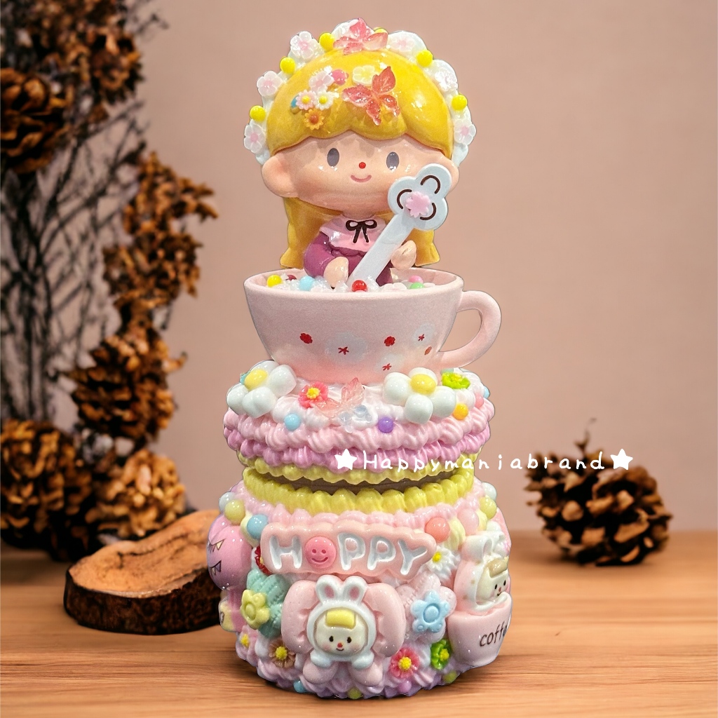 [พร้อมส่ง] เคสยาดม DIY น้อง zZoton นั่งในแก้ว Cherry Blossom Coffee สุดน่ารัก ชิ้นเดียวในโลก