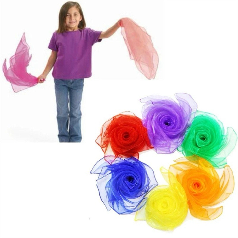 Rainbow playsilks ผ้า 6 สี 🥳 ผ้าพันคอยิมนาสติก ของเล่นเต้นรํา บัลเลต์ Montessori Sensory Play Lookmaebaby