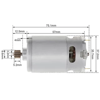 RS550 ถึงมอเตอร์ DC 10.8V 12V 14.4V 16.8V 18V 21V 25V 9 ฟัน/11 ฟัน/12 ฟัน/13 ฟันเหมาะสำหรับสว่านไฟฟ้า/ไขควงเครื่องมืออุป