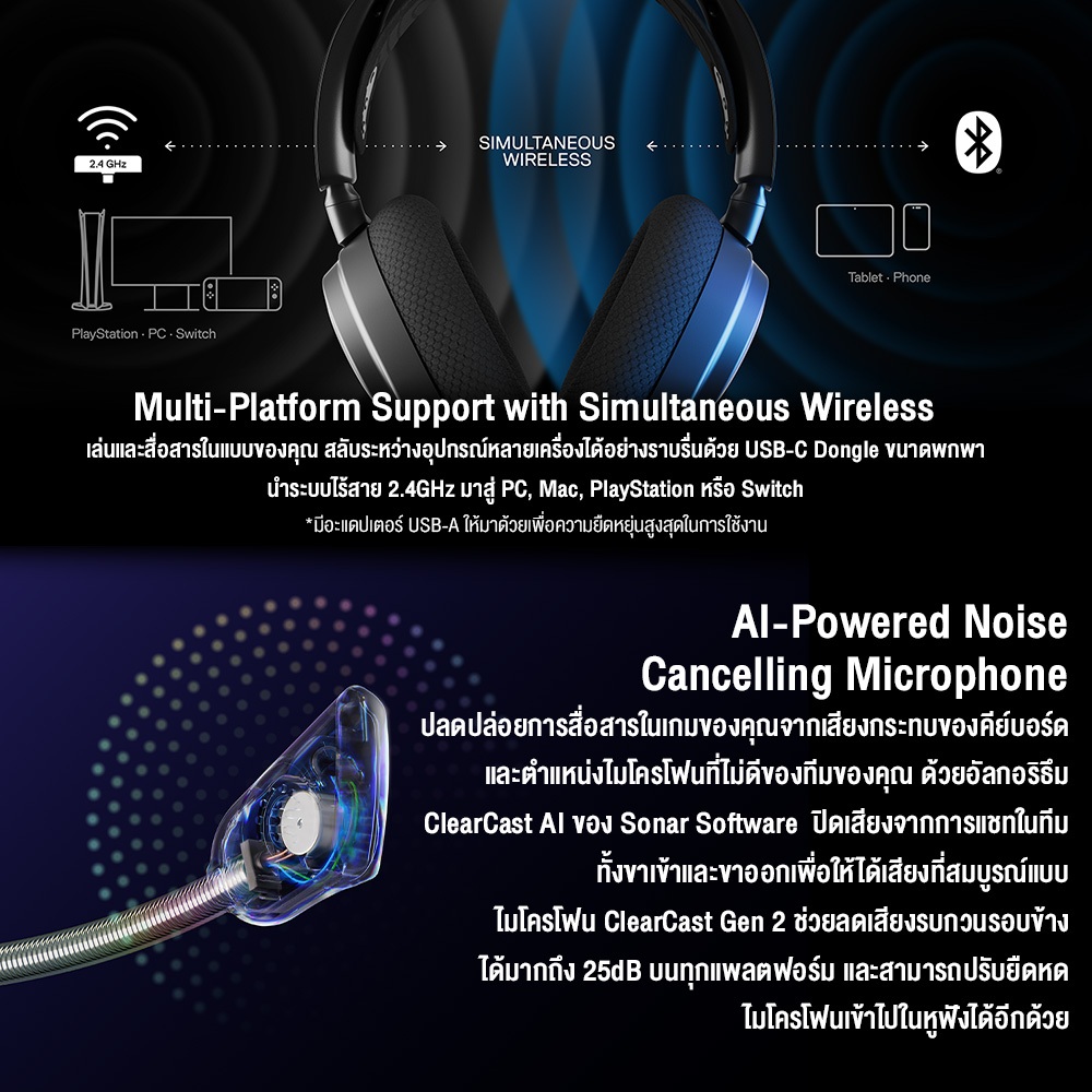 Steelseries Arctis Nova 7 / 7P / 7X Wireless Multi-Platform Premium Gaming Headset หูฟังเกมมิ่ง