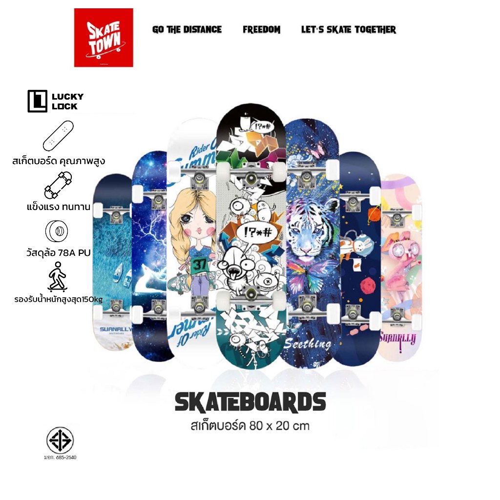 สเก็ตบอร์ด 80*20cm Skateboards ผู้เริ่มต้นเล่น-มืออาชีพ จัดส่งรวดเร็ว ของแท้จากแคนนาดา