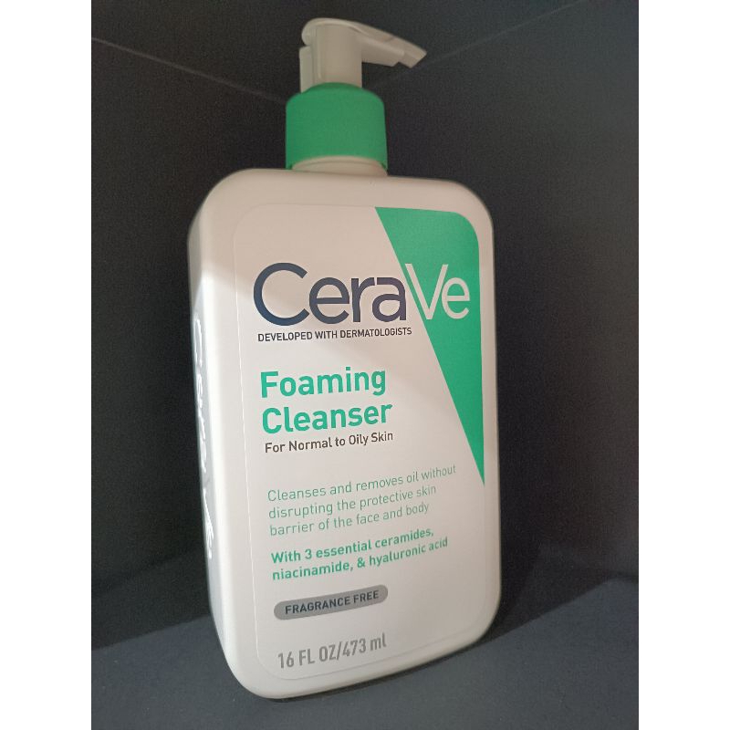 🔥ลดหนักมาก🔥Cerave Foaming Cleanser 473 ml ทำความสะอาดผิวหน้าสูตรสำหรับผิวธรรมดาถึงผิวมัน