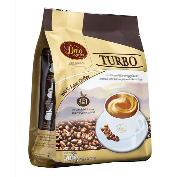 TURBO กาแฟดาว คอฟฟี่ เทอร์โบ COFFEE MIX 3in1 500กรัม (20g×25ซอง สีทอง)