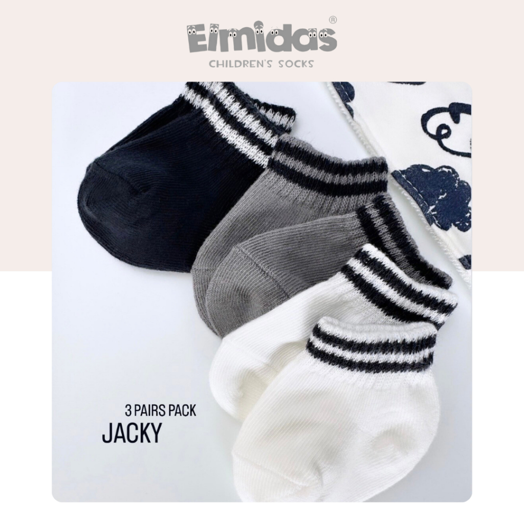 ถุงเท้าเด็ก Elmidas รุ่น Jacky (เซ็ท 3 คู่)