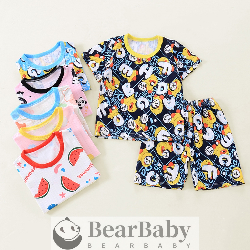 เสื้อผ้าเด็ก เซท1ชิ้น พิมพ์ลาย ผ้าร่องใส่สบาย ใส่ได้ทั้งเด็กหญิงเเละเด็กชาย พร้อมส่ง ไซส์80-110