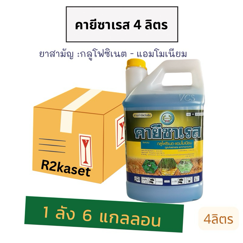 คายีซาเรส4 ลิตร ยกลัง 6แกลลอน *รุ่นแกลลอนใส* หญ้าตายดี ตายเร็ว
