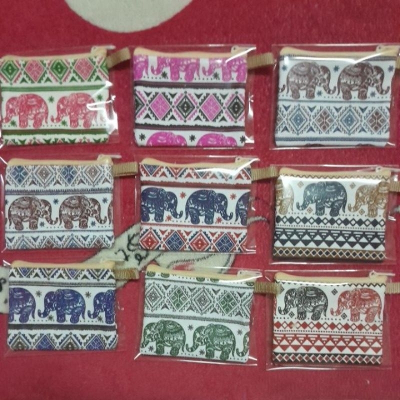 กระเป๋าสตางค์ลายช้าง กระเป๋าขนาดพกพา กระเป๋าใส่เหรียญใส่นามบัตร ของแจกของชำร่วย กระเป๋าราคาถูก