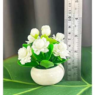 ดอกมะลิดินปั้นพร้อมกระถาง ดอกไม้ดินปั้น ดอกไม้ประดิษฐ์ ***ราคาต่อชิ้น 95 บาท***