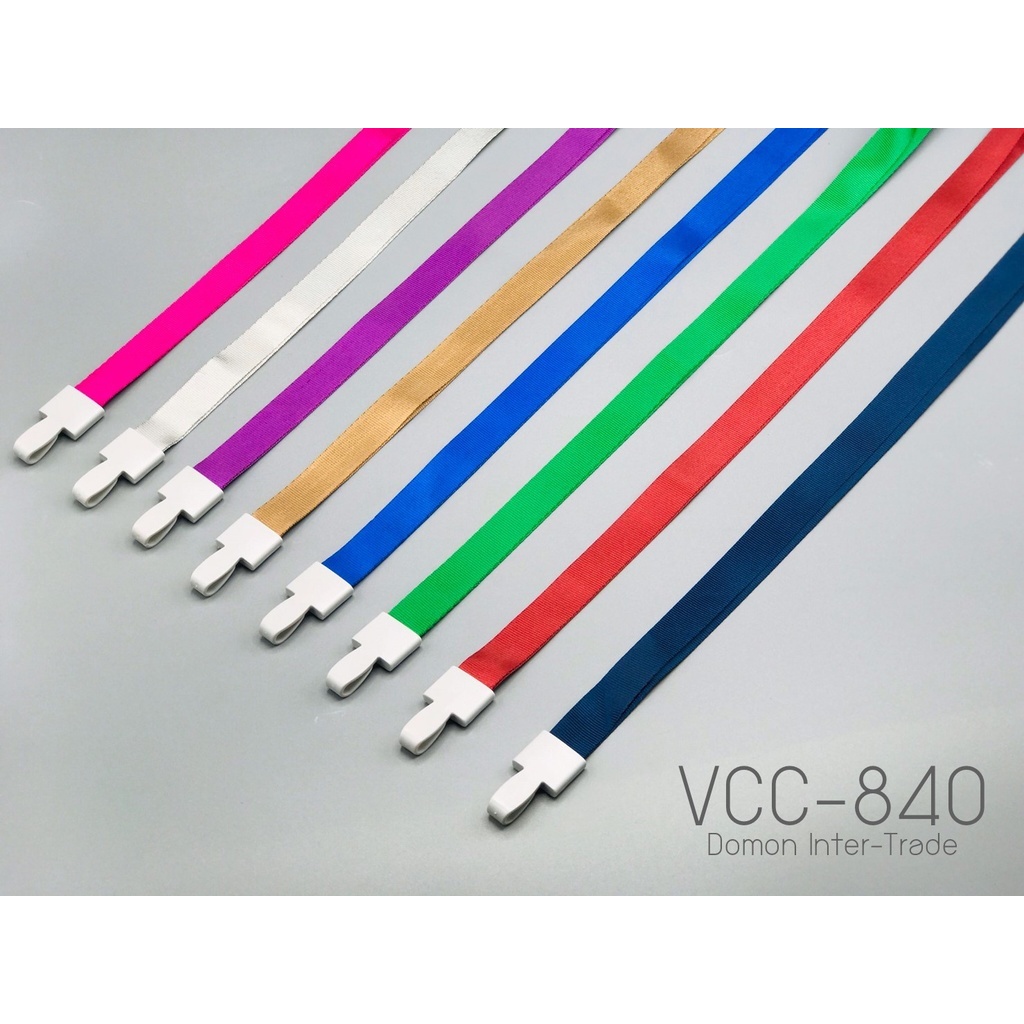 VCC-840 🌈 สายคล้องคอ (ริบบิ้นหนา/แบน) สีสันสวยงาม สายคล้องตัดเย็บด้วยเนื้อผ้าหนา นุ่มใส่สบายคอ