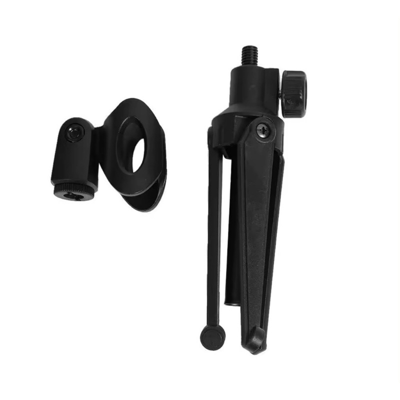 ขาตั้งไมโครโฟนสามขาแบบพับได้ MIC แท่นวางบนโต๊ะไมโครโฟนแบบหนีบ