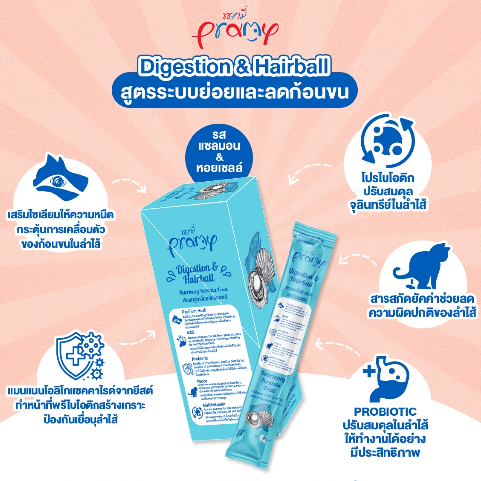 Pramy ขนมแมวเลียเสริมวิตามิน ขนาด 14g (ปลีก/ซอง) ราคา ถูกที่สุด ดีลบีเคเค แกลเลอรีภาพที่ 7