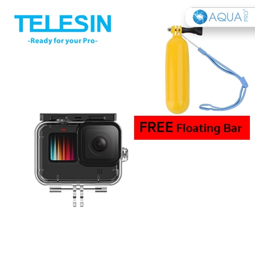 GoPro 13 / 12 / 11 / 10 / 9 Telesin Waterproof Case Free Floating Bar เคสกันน้ำ แถมฟรี ทุ่นลอยน้ำ