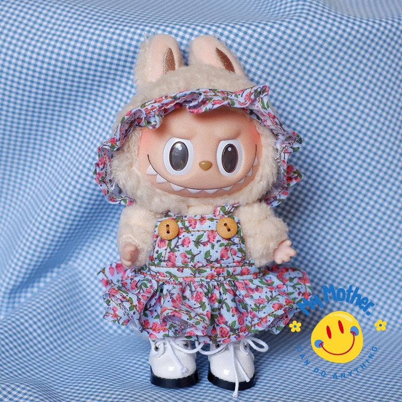 (พร้อมส่ง ) ชุด Labubu / Bao-ao ชุดเอี๊ยมลายดอก (ล้วน) (ไม่รวมหมวก/โบว์)