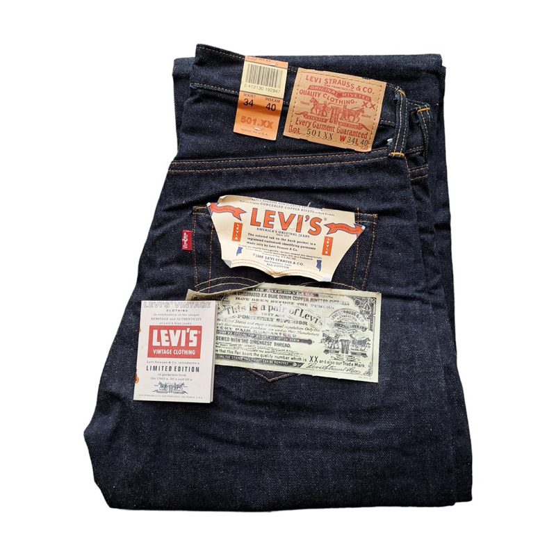 กางเกงยีนส์ LEVI'S LVC 1955 LOT 501XX กระดุมตองห้า ริมแดง MADE IN USA