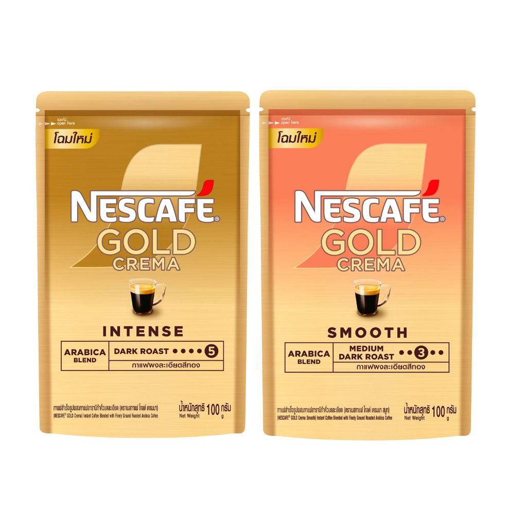 Nescafe Gold Crema Intense &  Gold Crema Smooth แบบถุง 100 กรัม