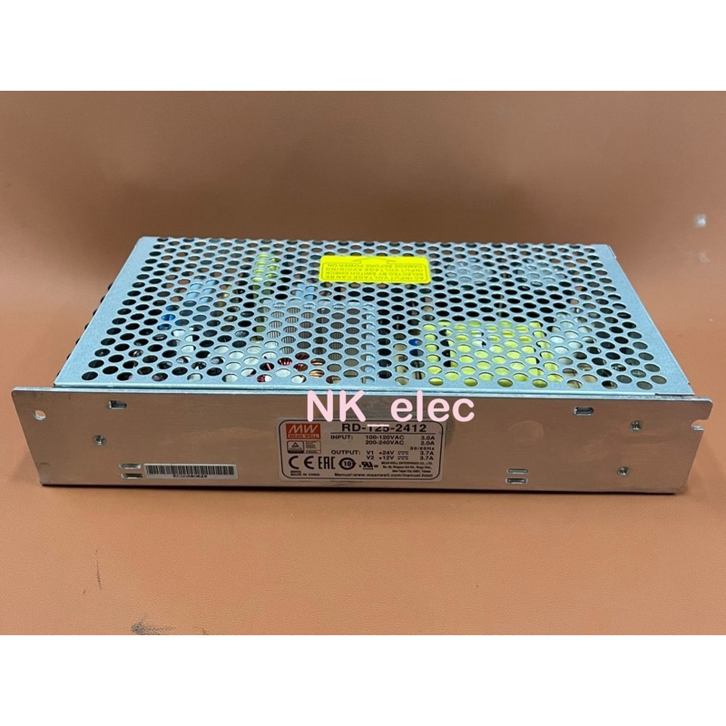 RD-125-2412 Switching Power Supply INPUT : 100-240VAC OUTPUT : + 24VDC 3.7A + 12VDC 3.7A