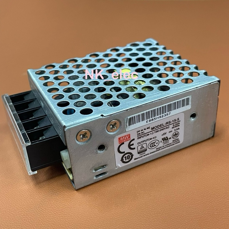 RS-15-5 Switching Power Supply INPUT : 100-240VAC OUTPUT : + 5VDC 3A