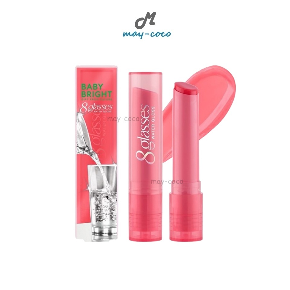 ถูก/แท้/มีไลฟ์ ลิป Baby Bright 8 Glasses Water Gloss ลิปน้ำ 8 แก้ว ลิปกลอส ปากอวบอิ่ม ปากฉ่ำ ฉ่ำโกลว์ ฉ่ำวาว ชุ่มชื้น