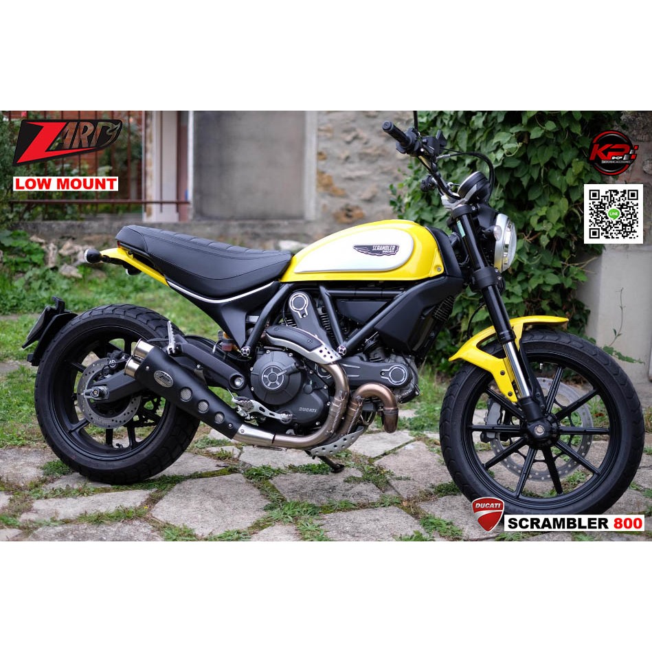 ท่อ ZARD FOR DUCATI SCRAMBLER 800 (LOW MOUNT การ์ดดำ) สลิปออน