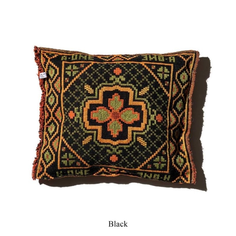 (PUEBCO) HYBRID INDIAN CUSHION - BLACK