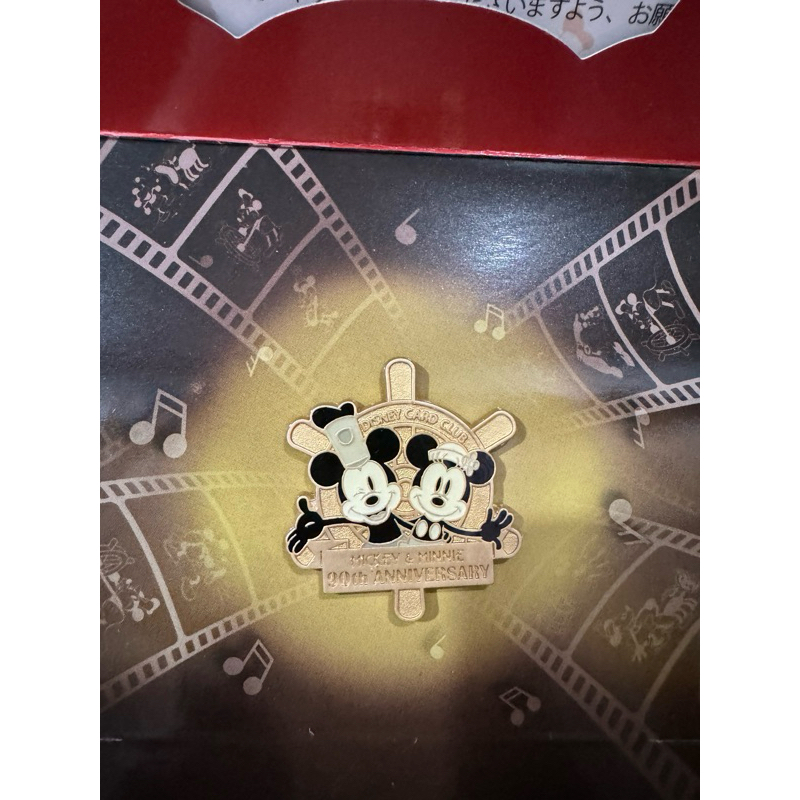Japan Disney Card Club Steamboat Willie & Minnie 90th anniversary Pin LIMITED RELEASE l พิน ดิสนีย์ 