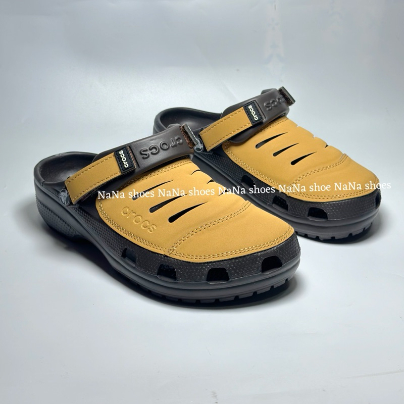 ร้องเท้า หัวโต Crocs Mens Yukon Clog Half leather มีพร้อมส่ง3สีดํา น้ำตาล ครีม ใส่ทนสบายเท้า