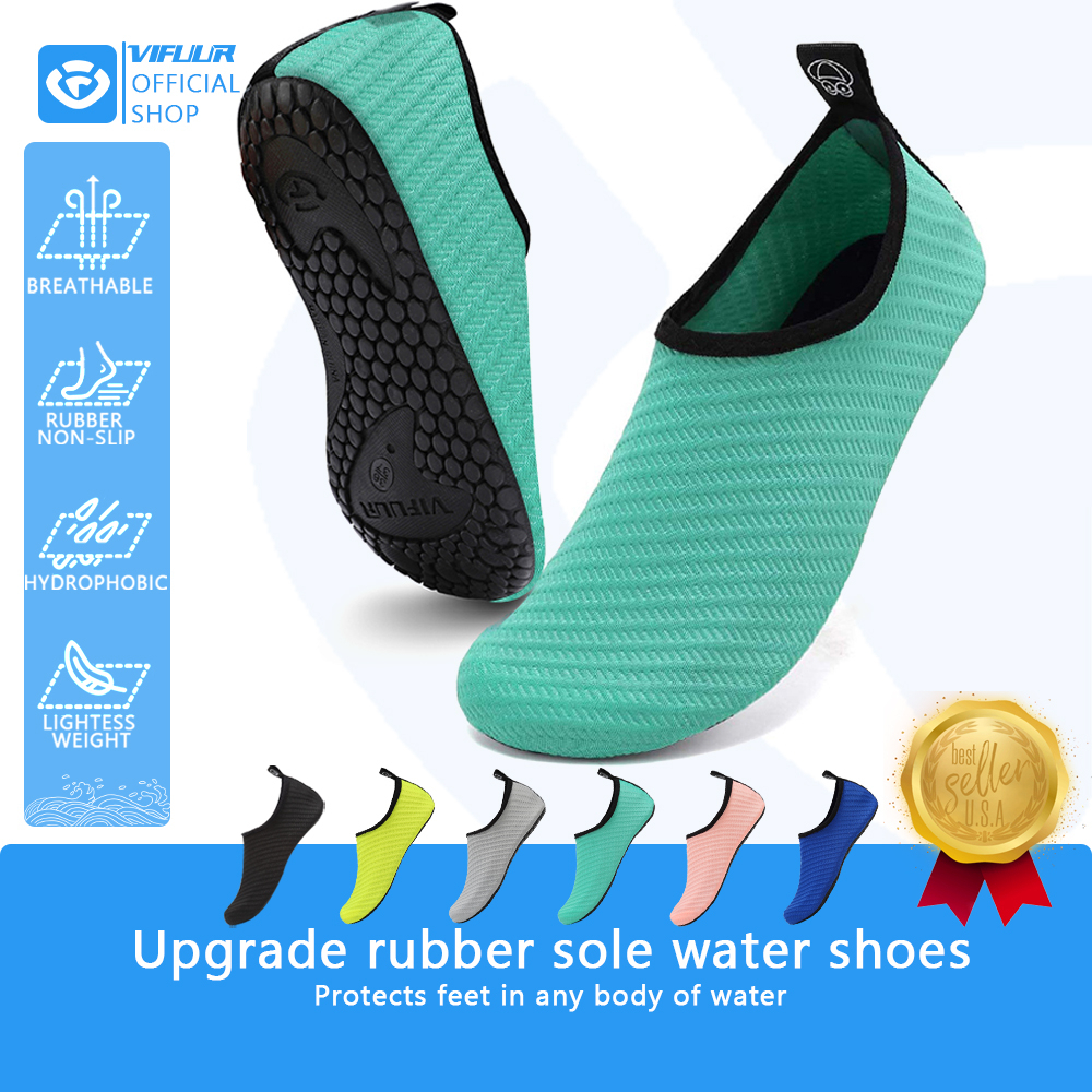 VIFUUR Aqua For Nouth สำหรับรองเท้าเปล่าและรองเท้าชายหาดแห้งของผู้ชายโดยไม่ต้องเล่นสเก็ตรองเท้าผ้าใบ (15 สี)