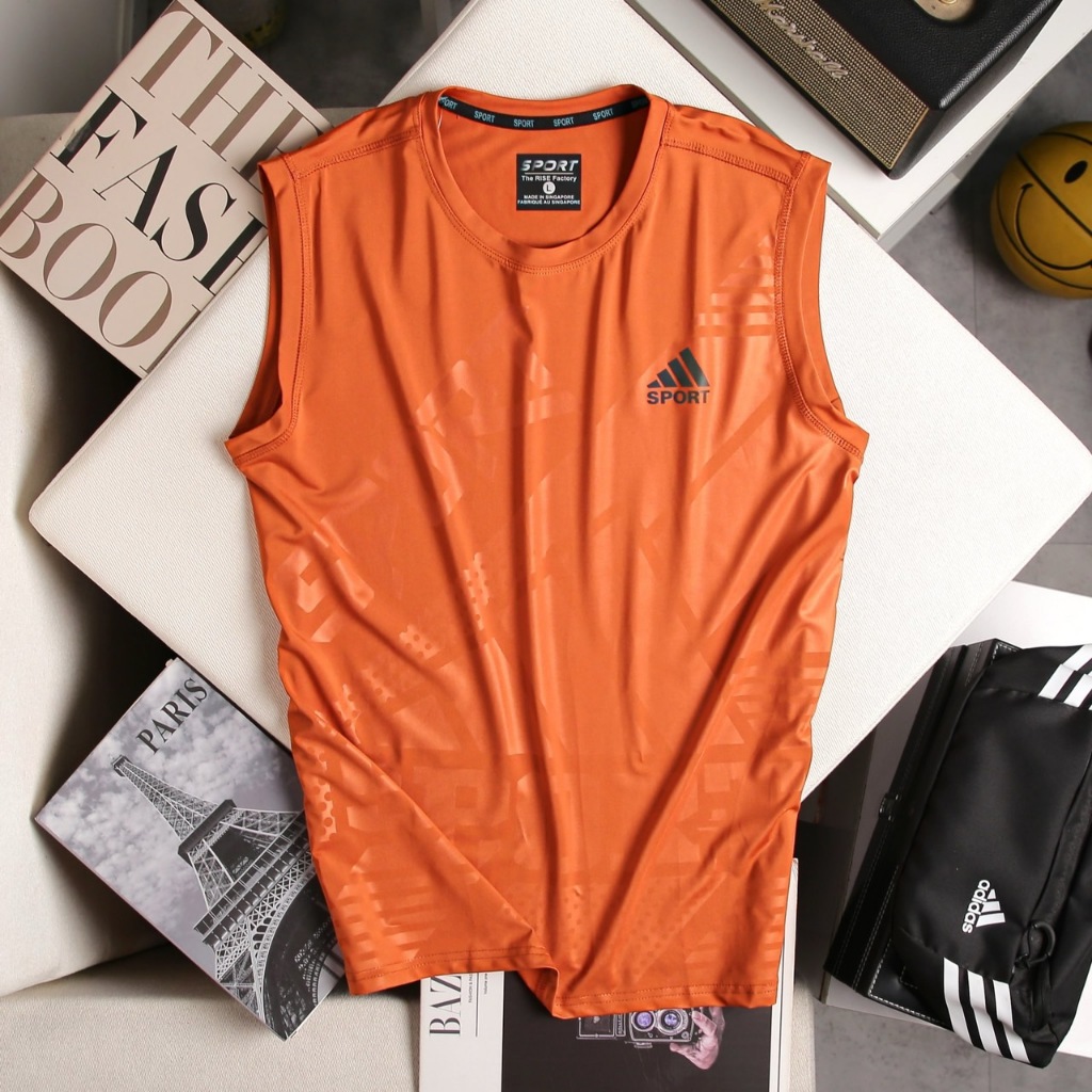 เสื้อกีฬาสกรีนSPORT ผ้านุ่มลื่น ใส่สบาย แขนกุด มีไซ M L XL XXL 3XL