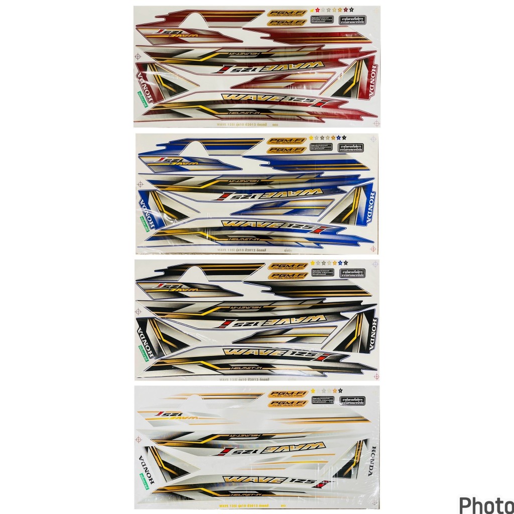 (เคลือบเงาแท้) สติกเกอร์ สติ๊กเกอร์ Wave 125i เวฟ 125i ปลาวาฬ ปี 2012 รุ่น 10