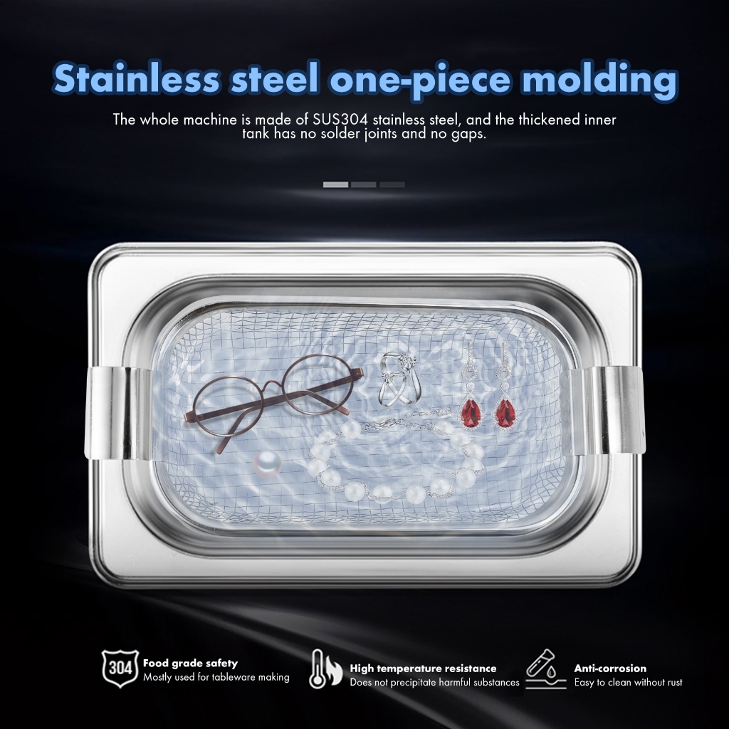 800ml 65Hz Ultrasonic cleaner เครื่องทำความสะอาดอัลตราโซนิก  สำหรับแว่นตาและนาฬิกาทำความสะอาดเครื่องประดับ - รูปที่ 4