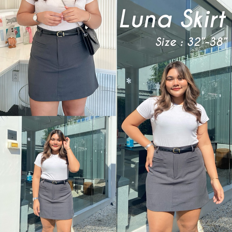 Luna Skirt กระโปรงกางเกงสาวอวบ เอวสูง เนื้อผ้าคุณภาพดี เก็บทรงสวย ราคา ถูกที่สุด ดีลบีเคเค แกลเลอรีภาพที่ 2
