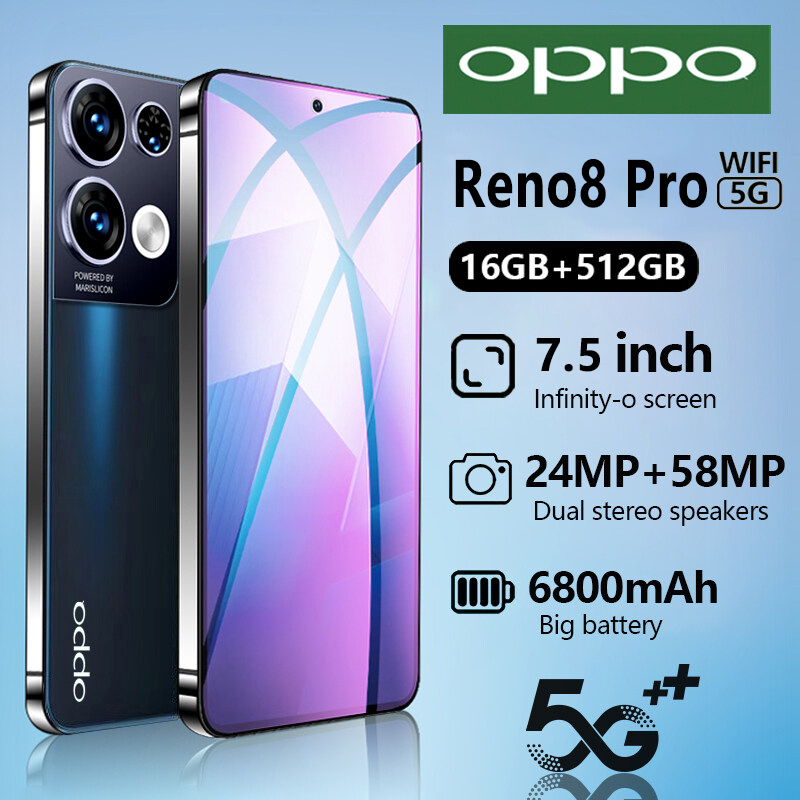 OPPO Reno8 Pro 7.5 นิ้ว 16GB + 512GB โทรศัพท์มือถือเดิมขาย 2024 5G / Wifi สองซิมการ์ดโทรศัพท์มือถือราคาถูก COD