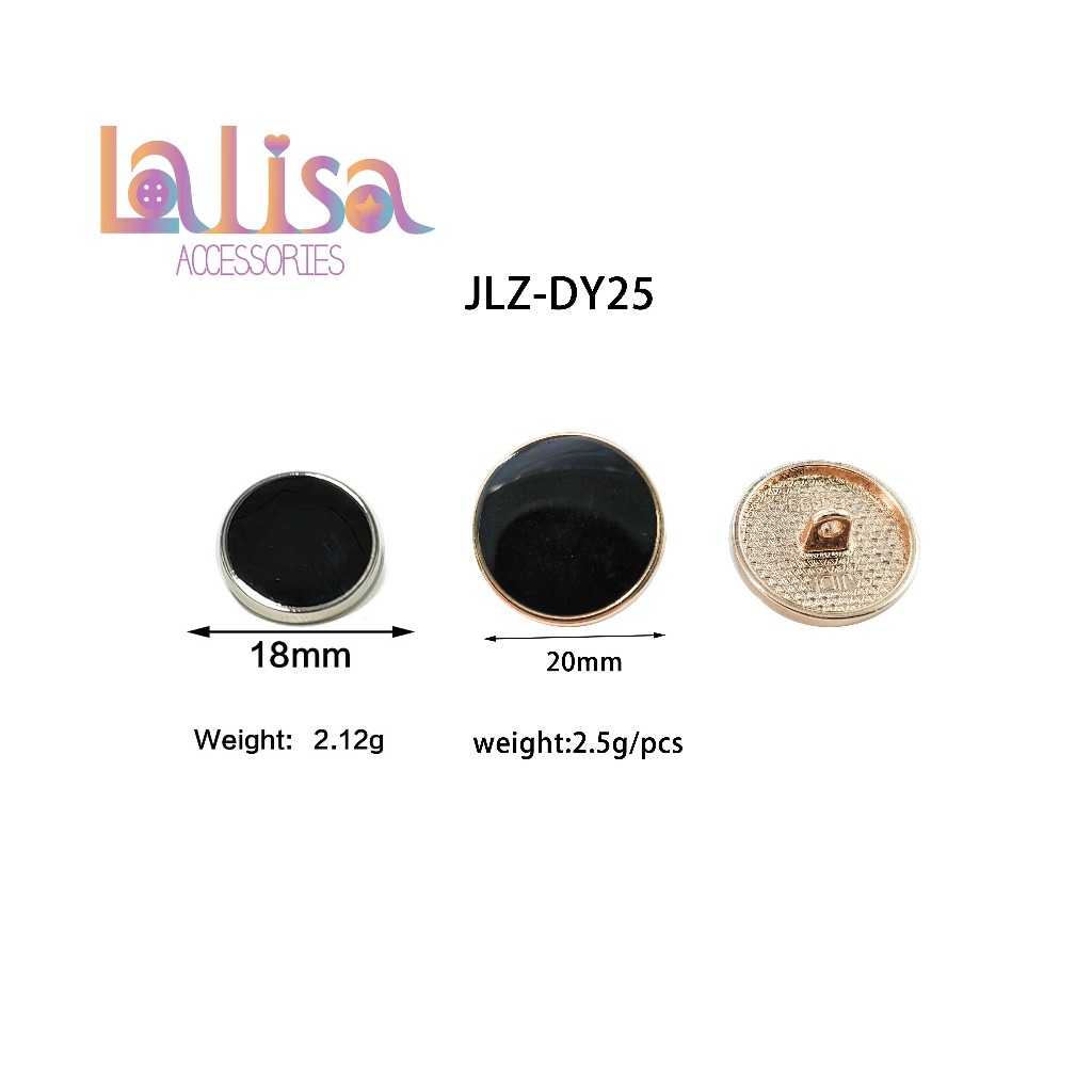 กระดุมก้าน Shank กระดุมเสื้อผ้า เสือไหมพรม คาร์ดิแกนถัก อะไหล่เสื้อผ้า alloy button (B-1-G,JLZ-DY25)