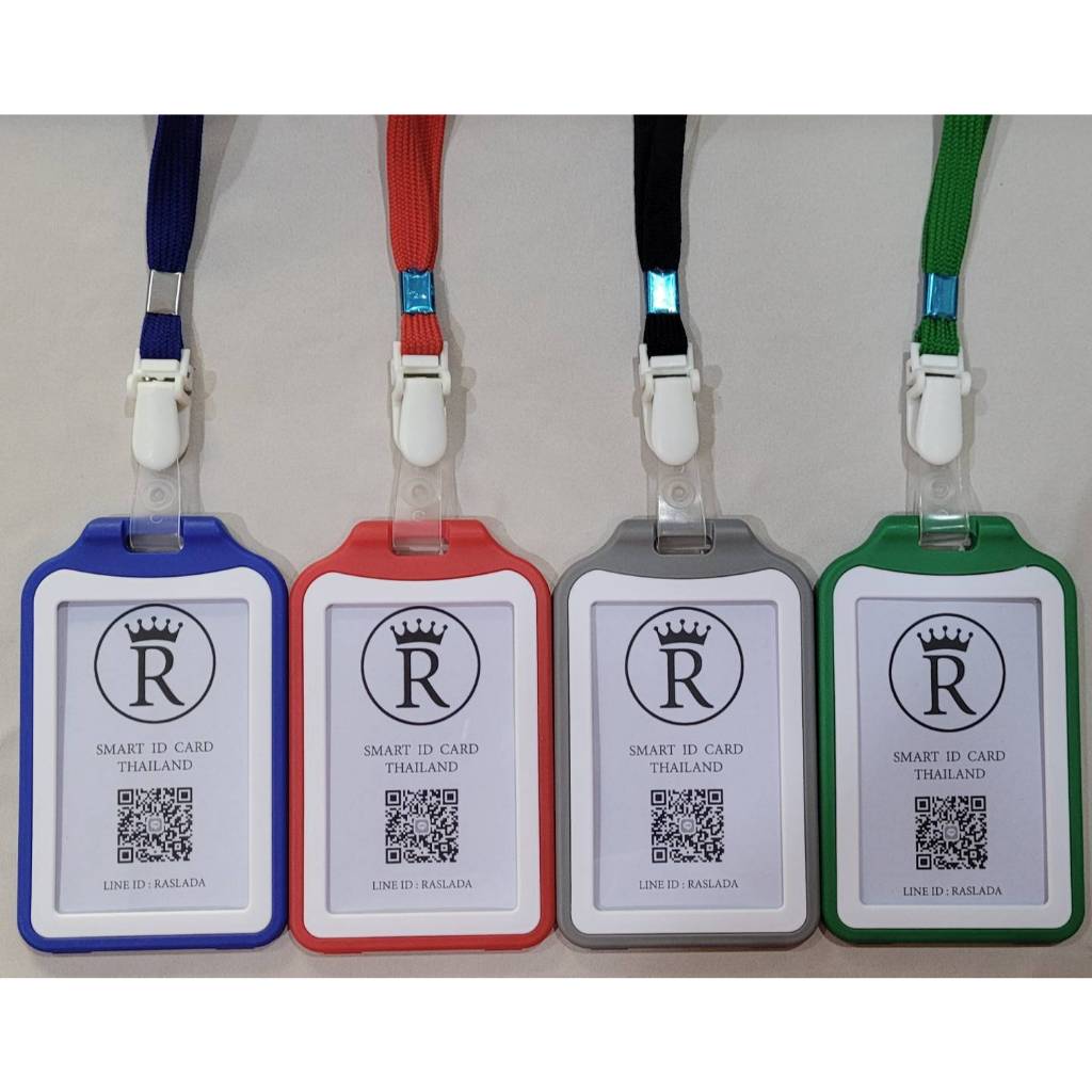 R-994 กรอบใส่บัตรพนักงานและนักเรียน แนวตั้งพร้อม สายคล้องบัตรคลิปพลาสติก (แพ็ค 1 ชุด)  พร้อมส่งไทย**
